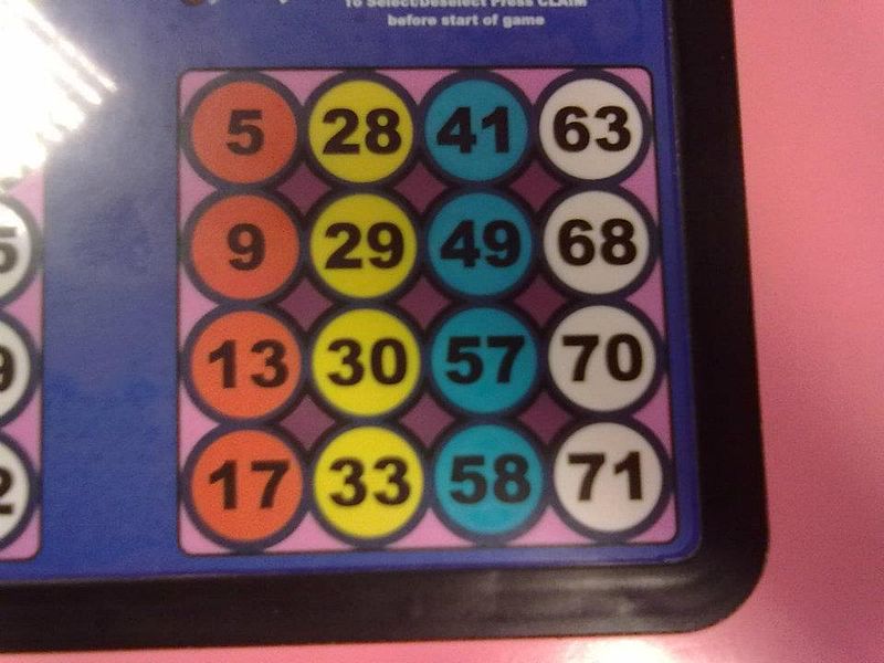 Cartón de bingo de 4 x 4 (80 bolillas)